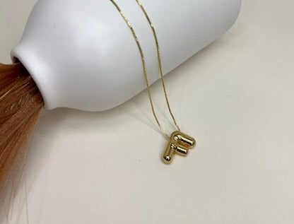 LETTER F BUBBLE NECKLACE IN GOLD FOR WOMEN