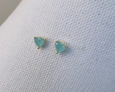 small heart earring with crystal
