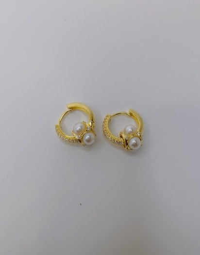 Pearly Hoop Earrings