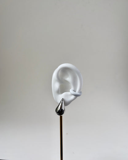 medium size silver drop earring for women