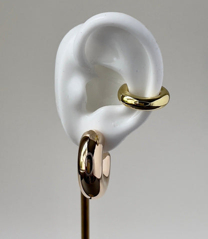Rose gold chunky trendy hook earrings