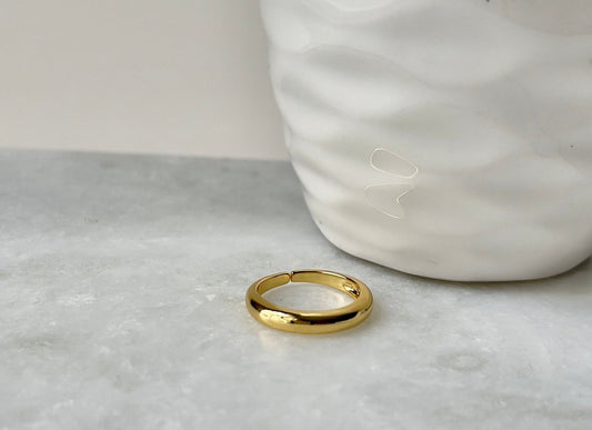 WEDDING BAND STYLE GOLD PLATED RING