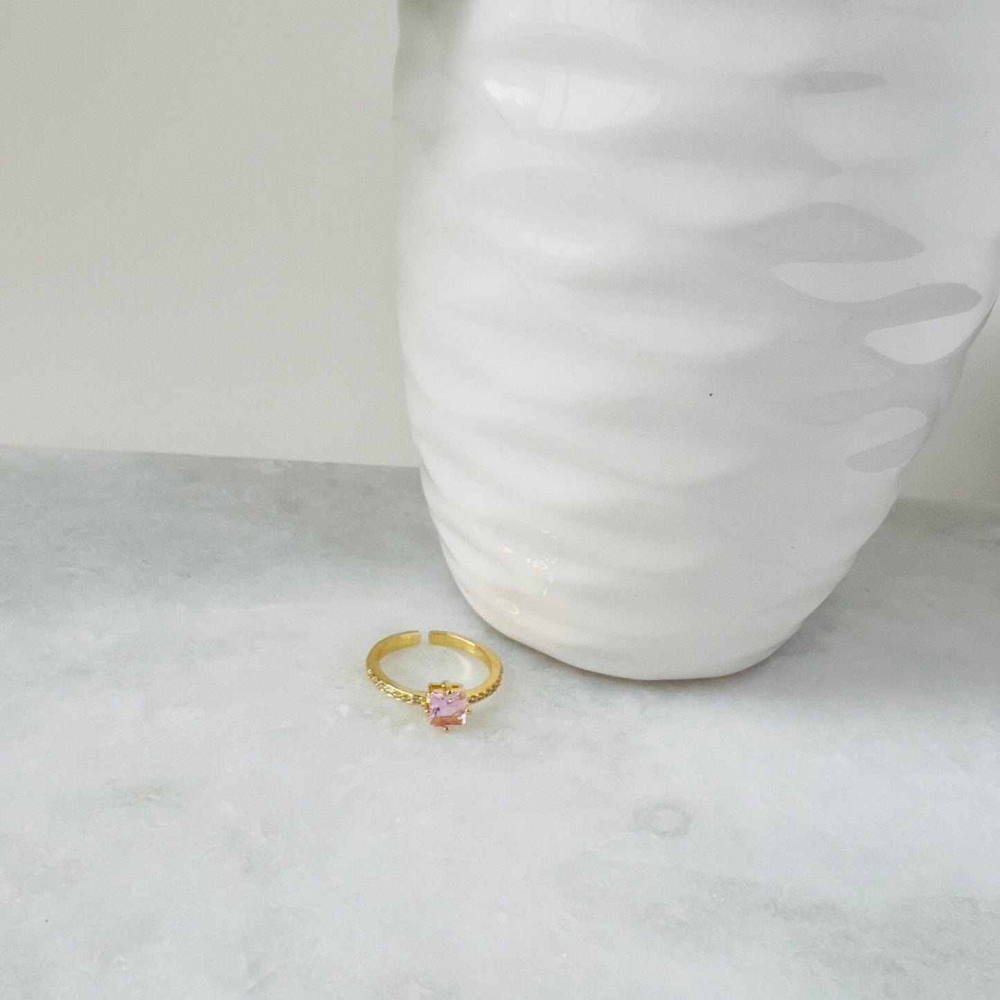 cheap and beautiful gold plated ring with a faux crystal on top for women