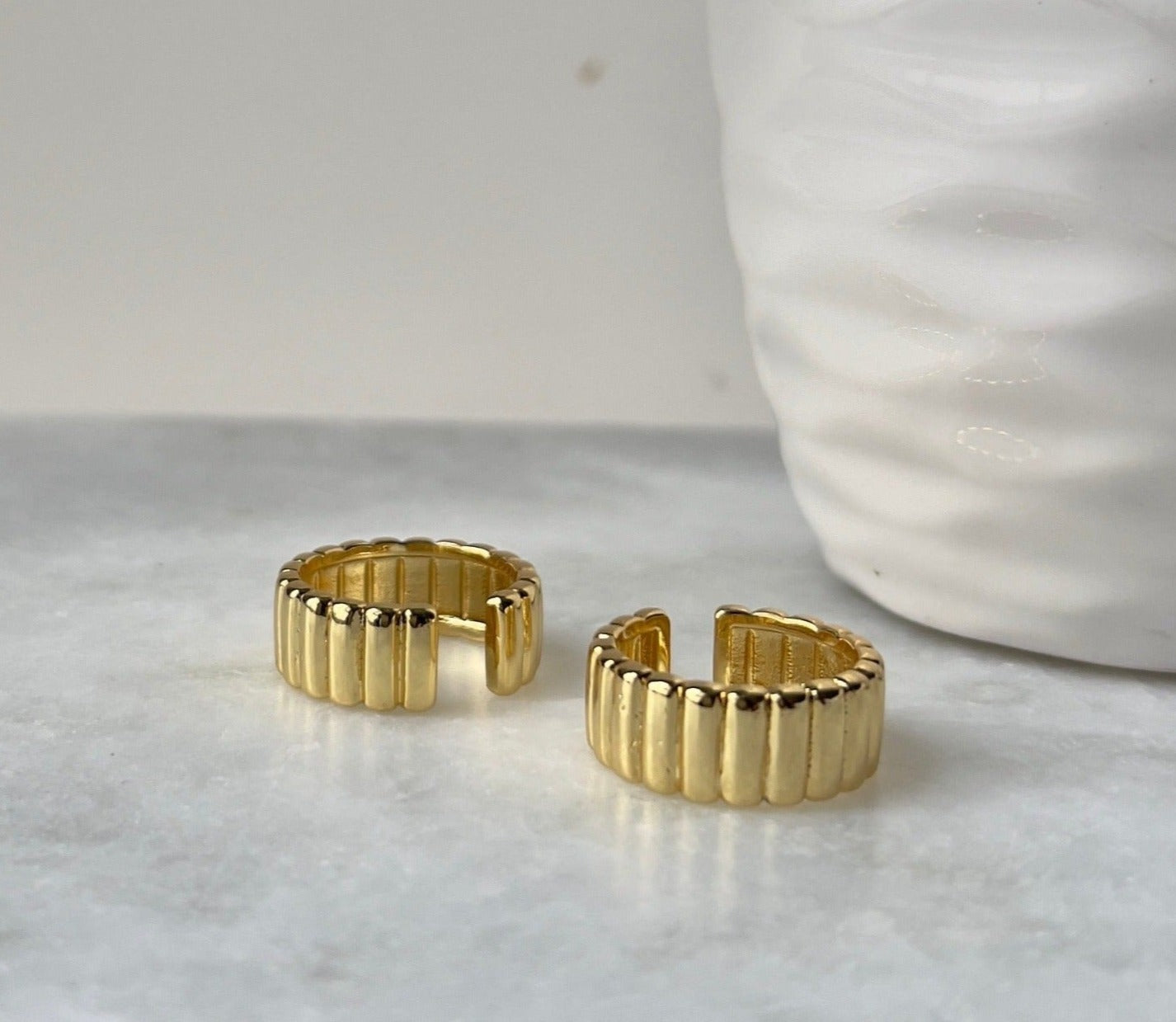 Chunky gold plated ring, statement jewelry piece