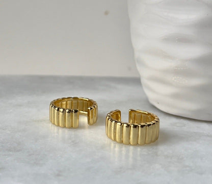 Chunky gold plated ring, statement jewelry piece