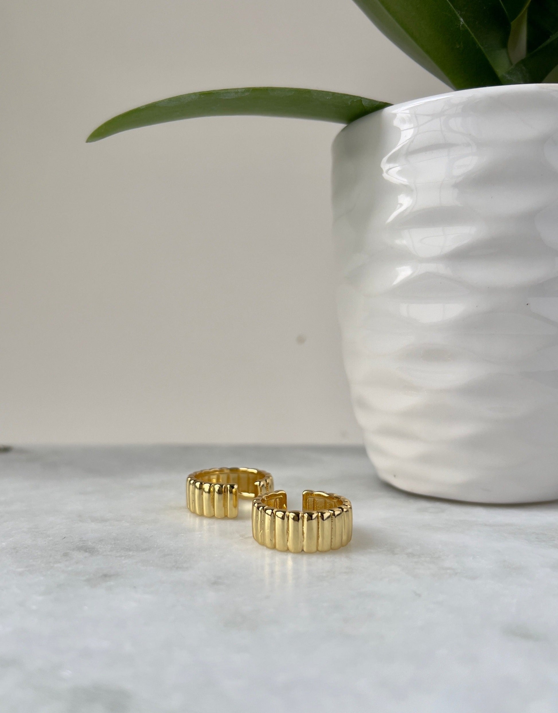 Bold and stylish gold plated ring, stackable design