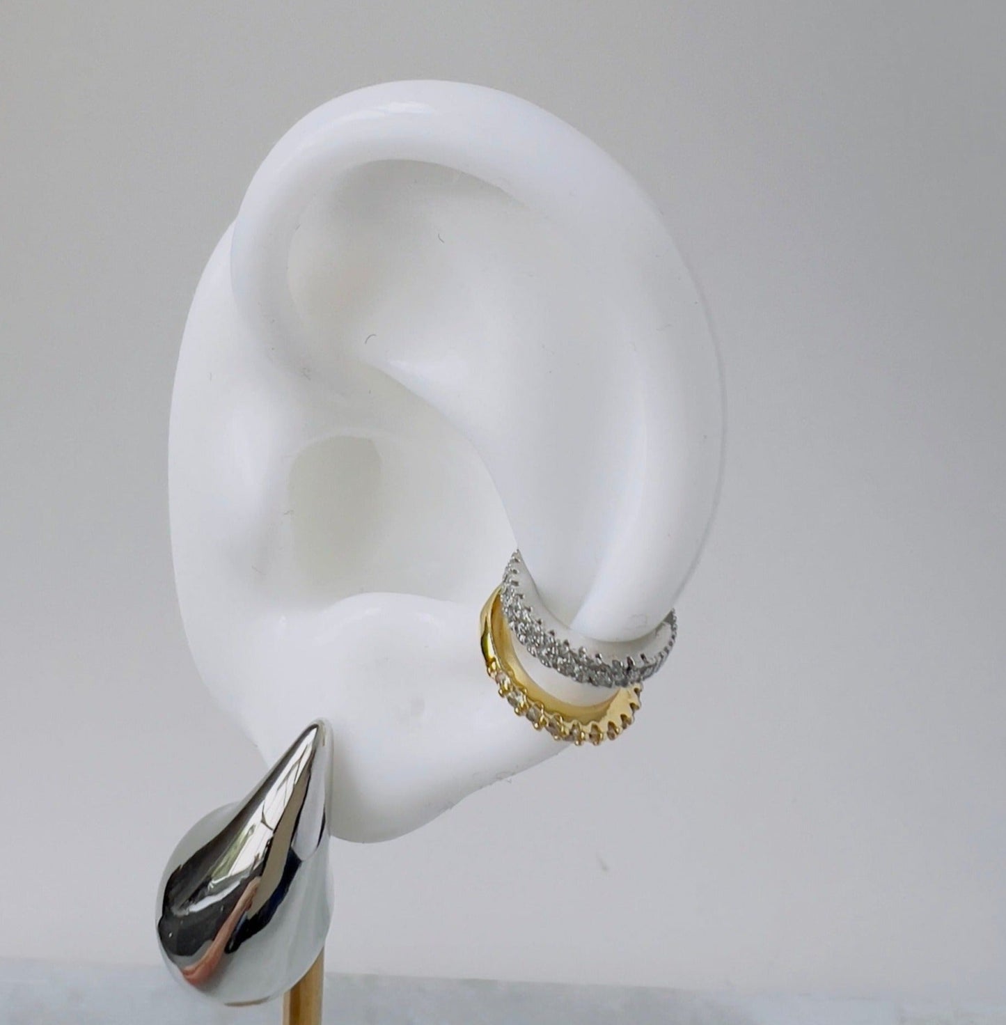 small ear cuff with zirconia