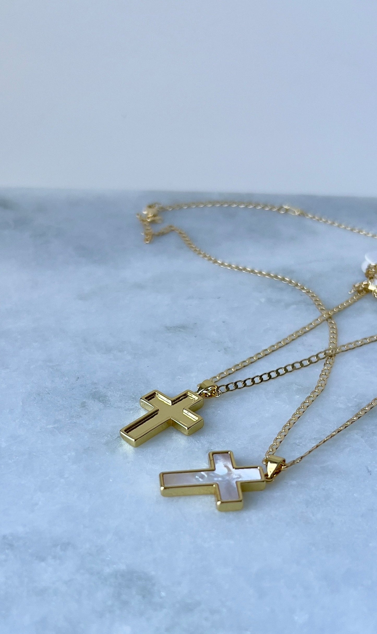 Double Cross Pendant Necklace