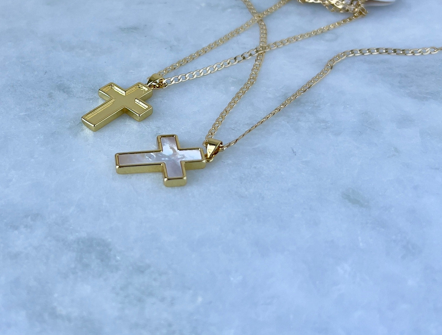 Double Cross Pendant Necklace