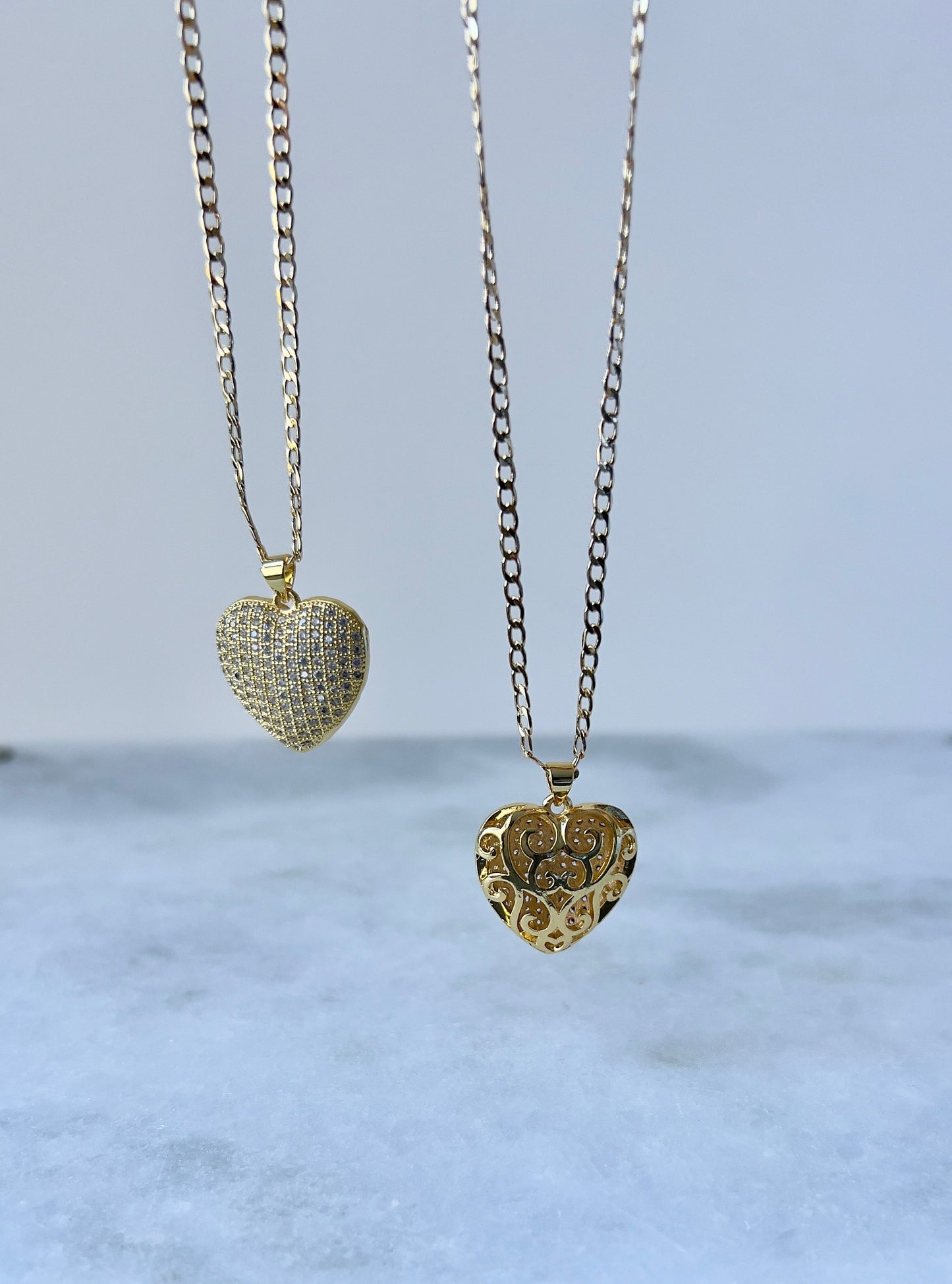 Double Heart Pendant Necklace