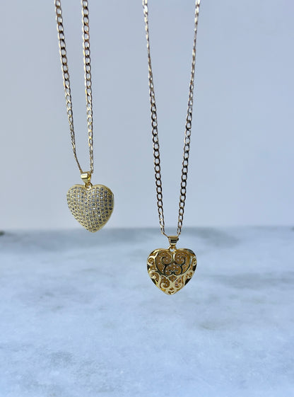 Double Heart Pendant Necklace