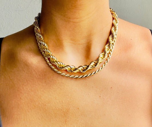 XXL Rope chain gold plated choker for women