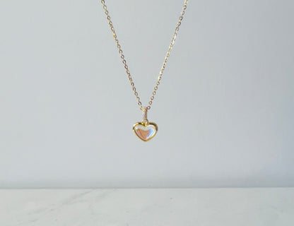 small multicolored heart pendant necklace