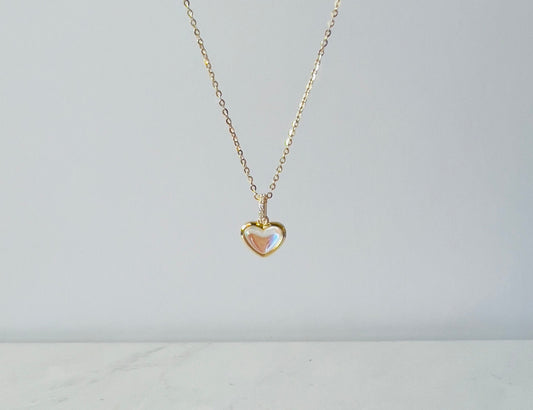 small multicolored heart pendant necklace