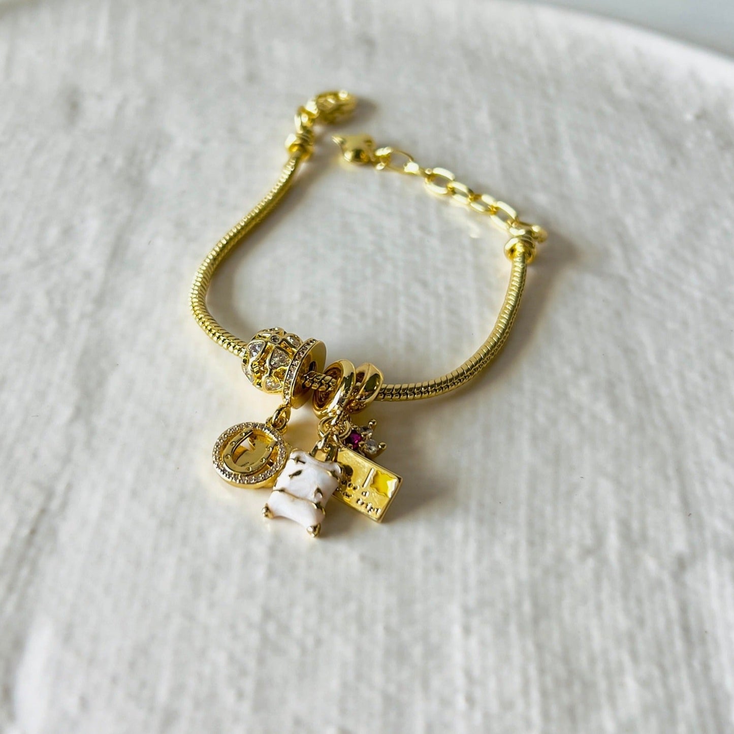 pandora dupe bracelet in gold, high end good quality perfect for gifts for women