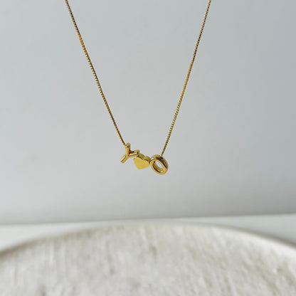 letter Y and O for personalized gold necklace with small letters