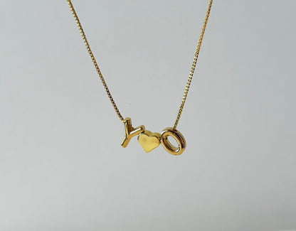 small letter necklace with heart separation