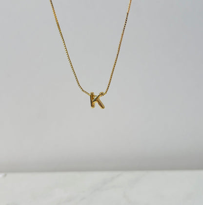 Letter K for personalized necklace in gold for women