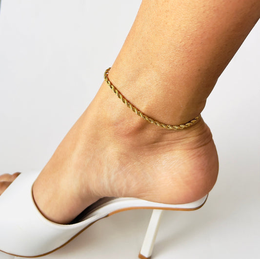 Twisted Gold Anklet