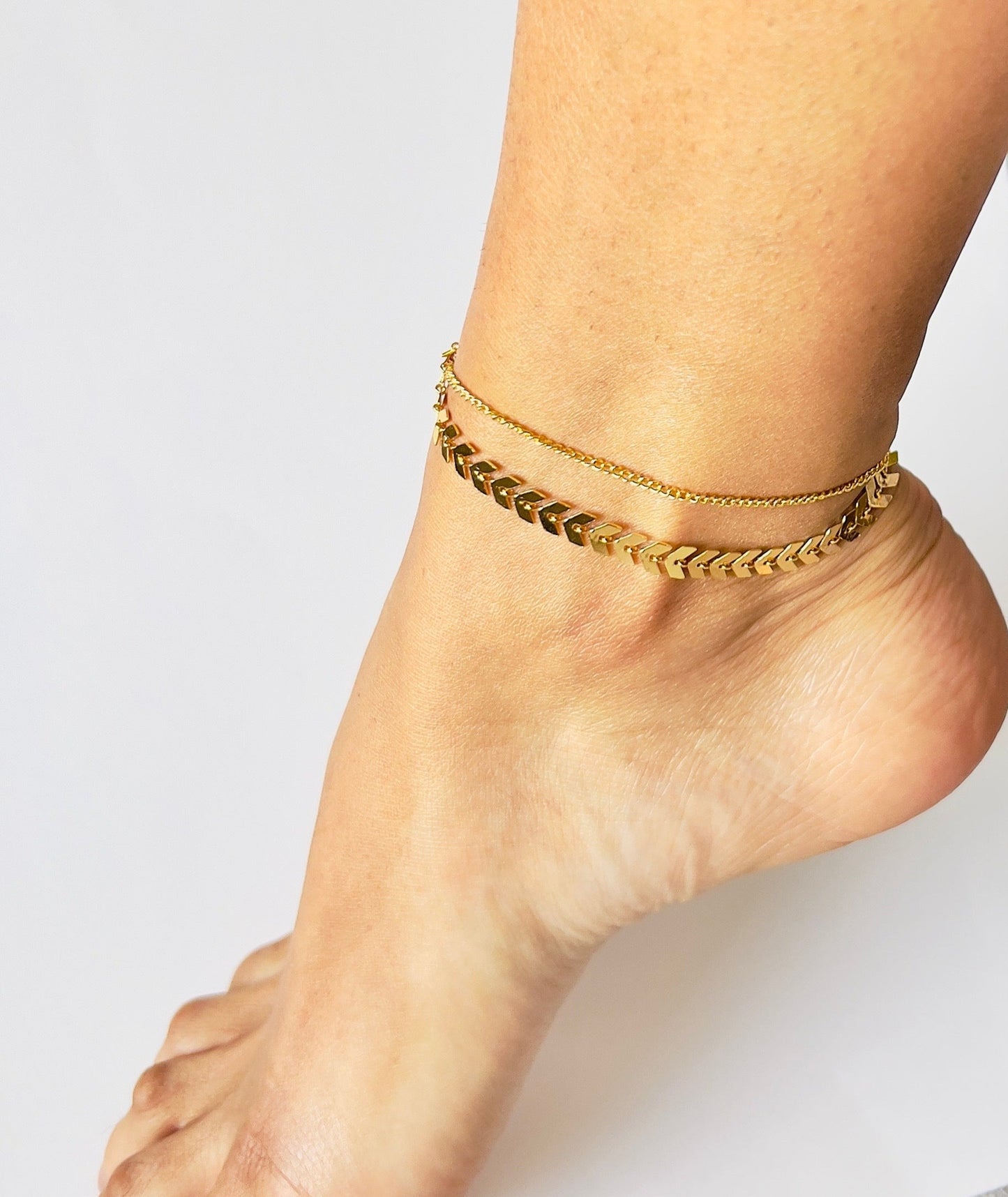Arrow Layered Gold Anklet