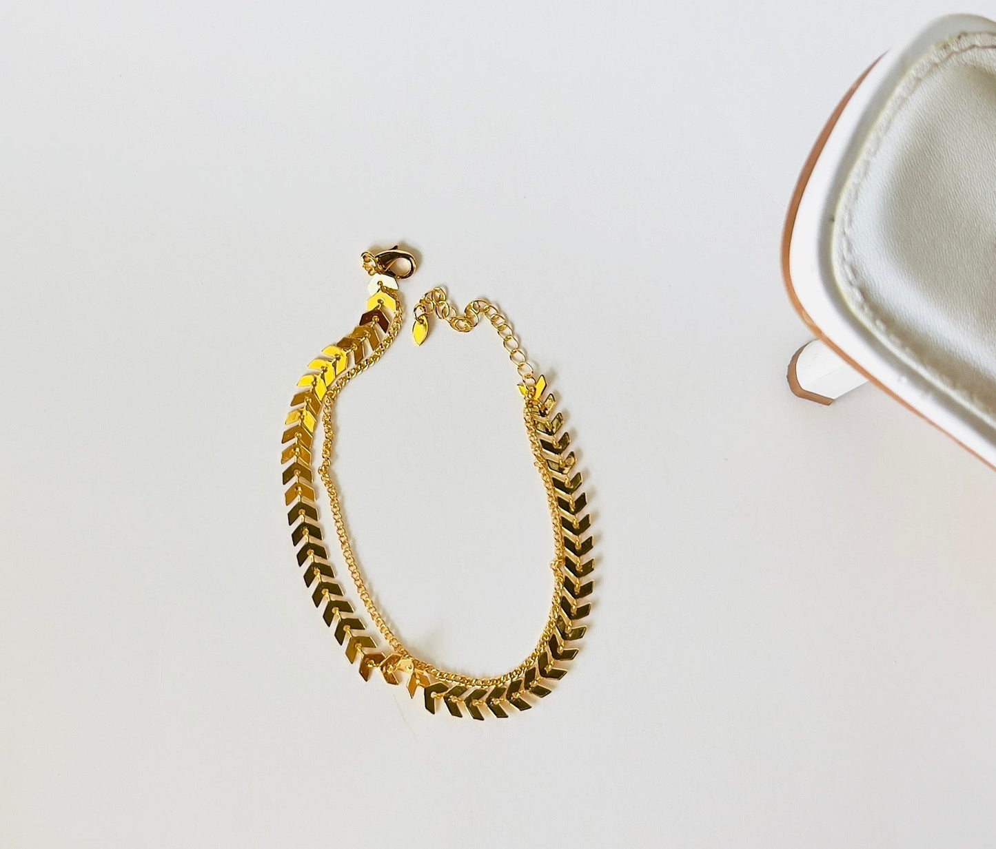 Arrow Layered Gold Anklet