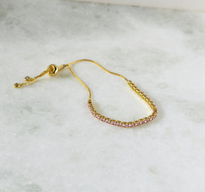 Sparkling Bracelet with Drawstring: Brillo Rosa