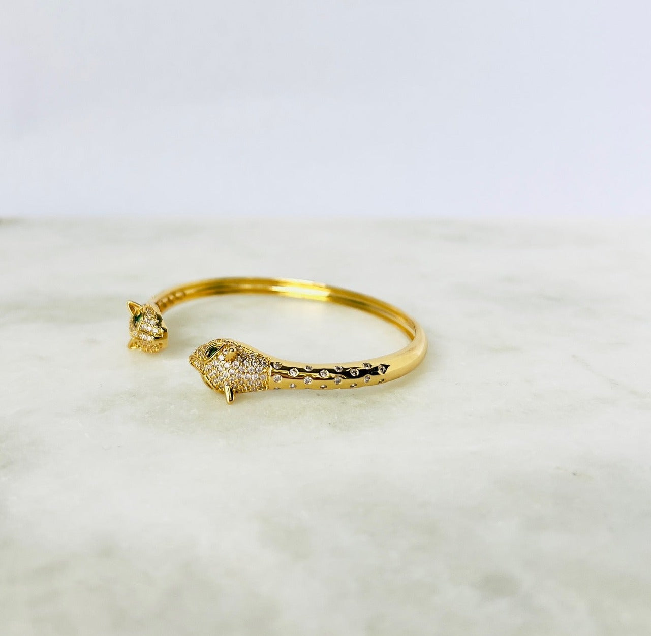 lion shape bangle in gold perfect for mother's day gift