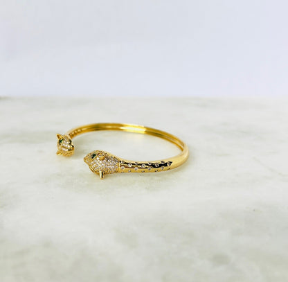 lion shape bangle in gold perfect for mother's day gift