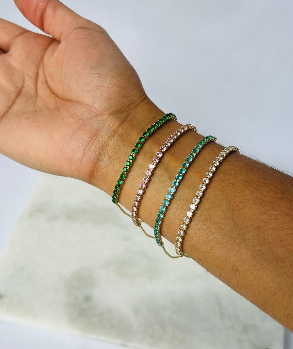 all crystal bracelets with drawstring in different colors, perfect gift for birthday
