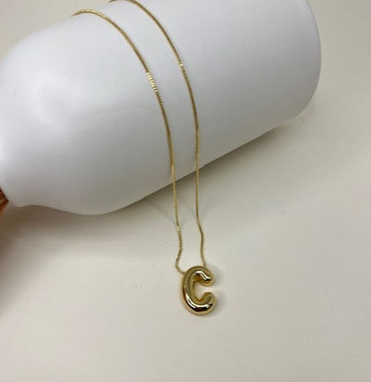 LETTER C BUBBLE NECKLACE IN GOLD FOR WOMEN